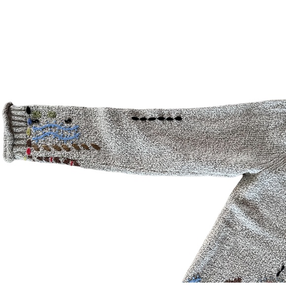 Carson Women’s Cardigan Sweater Beaded Embroidery Geometric Floral Design - Picture 7 of 10